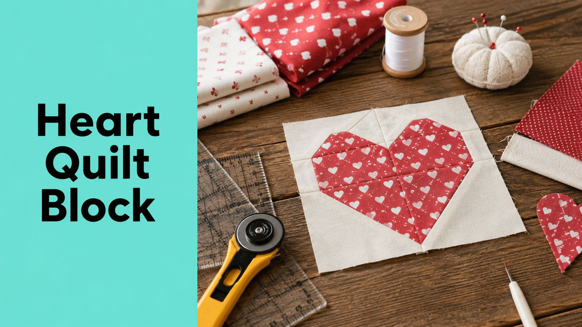 Heart Quilt Block Tutorial for Beginners - On Pins & Needles Quilting Co.