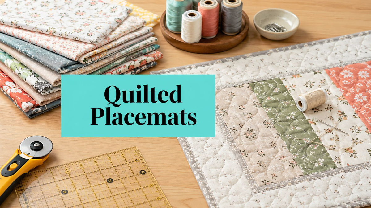 Quilted Placemats Free Pattern for Beautiful Tables - On Pins & Needles Quilting Co.