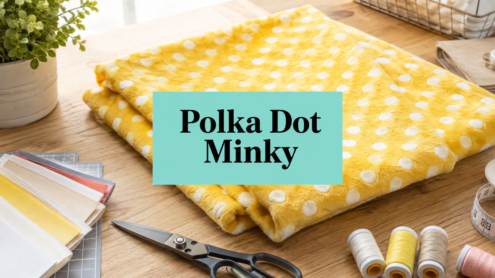 Yellow White Polka Dot Minky Fabric Guide - On Pins & Needles Quilting Co.
