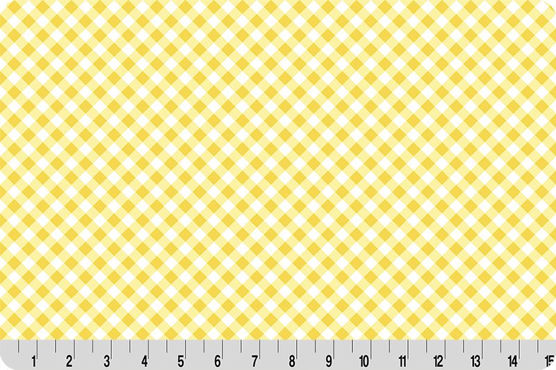 Shannon Fabrics Quilting Cuddle Barely Basics Gingham Sunshine 1.5mm 44" Wide Minky Fabric