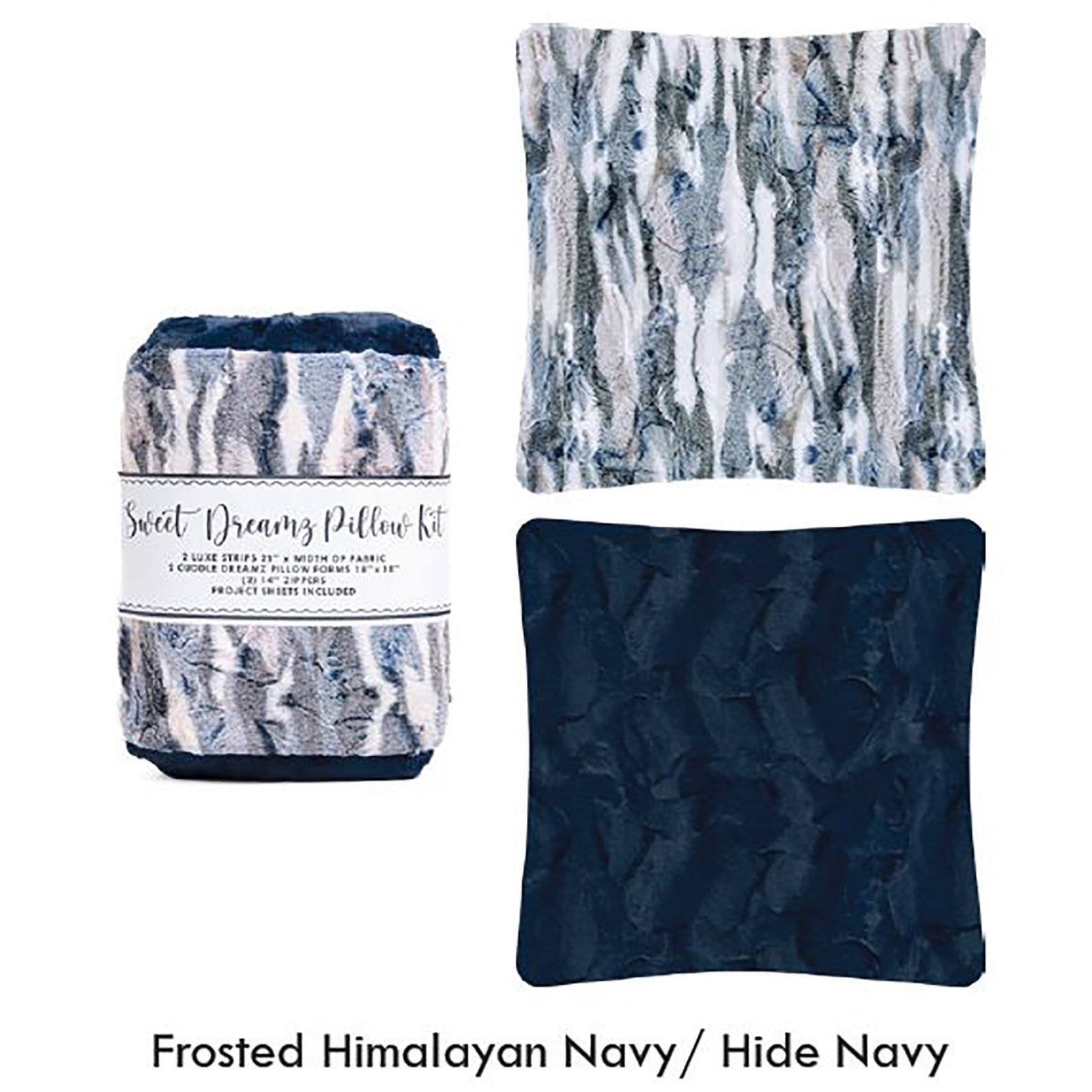 Shannon Fabrics Sweet Dreamz Pillow Kit Frosted Himalayan Navy