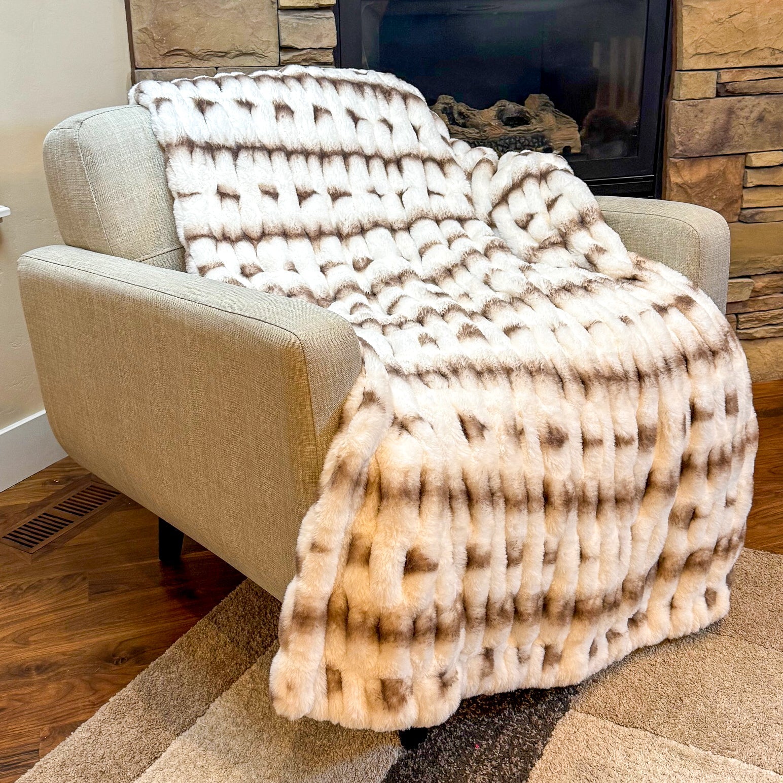 Minky Cuddle Blanket Luxe Milan Luca Natural - On Pins & Needles Quilting Co.