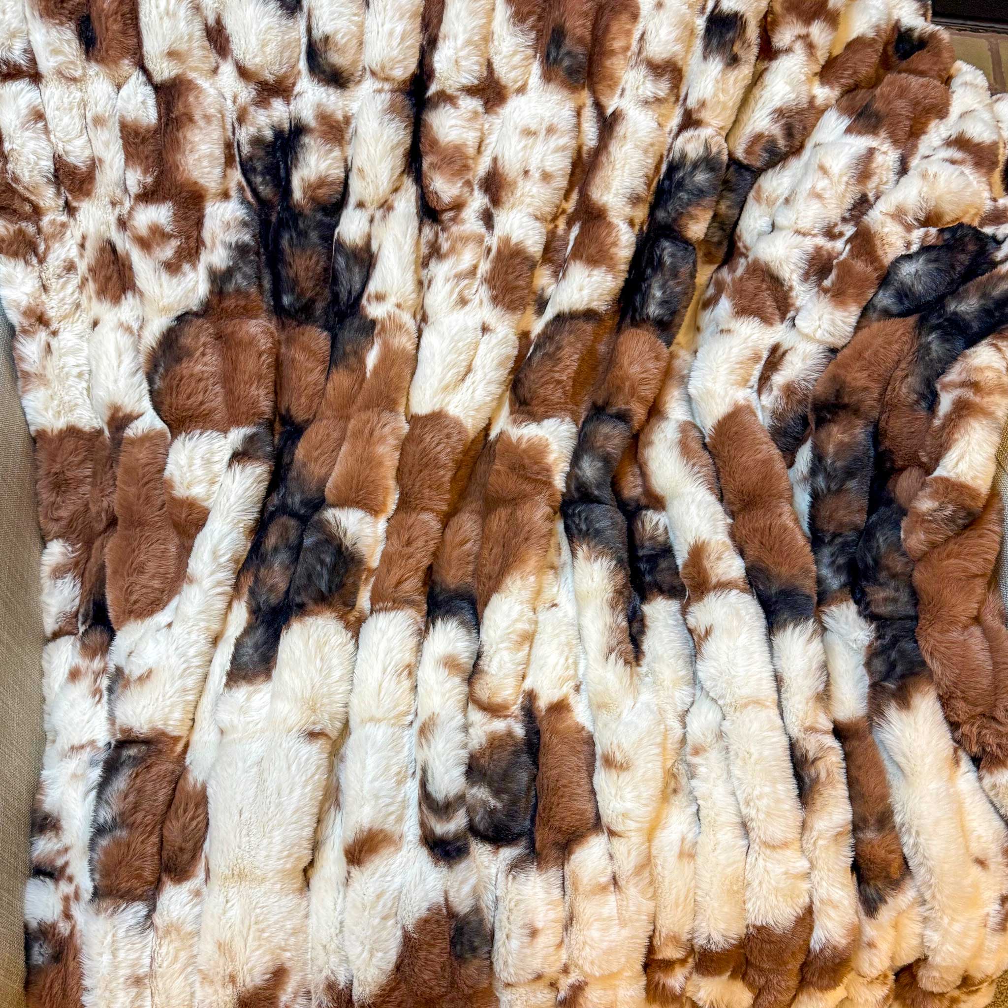 Minky Cuddle Blanket Luxe Milan Pony Ivory/Brown Minky Blanket - On Pins & Needles Quilting Co.