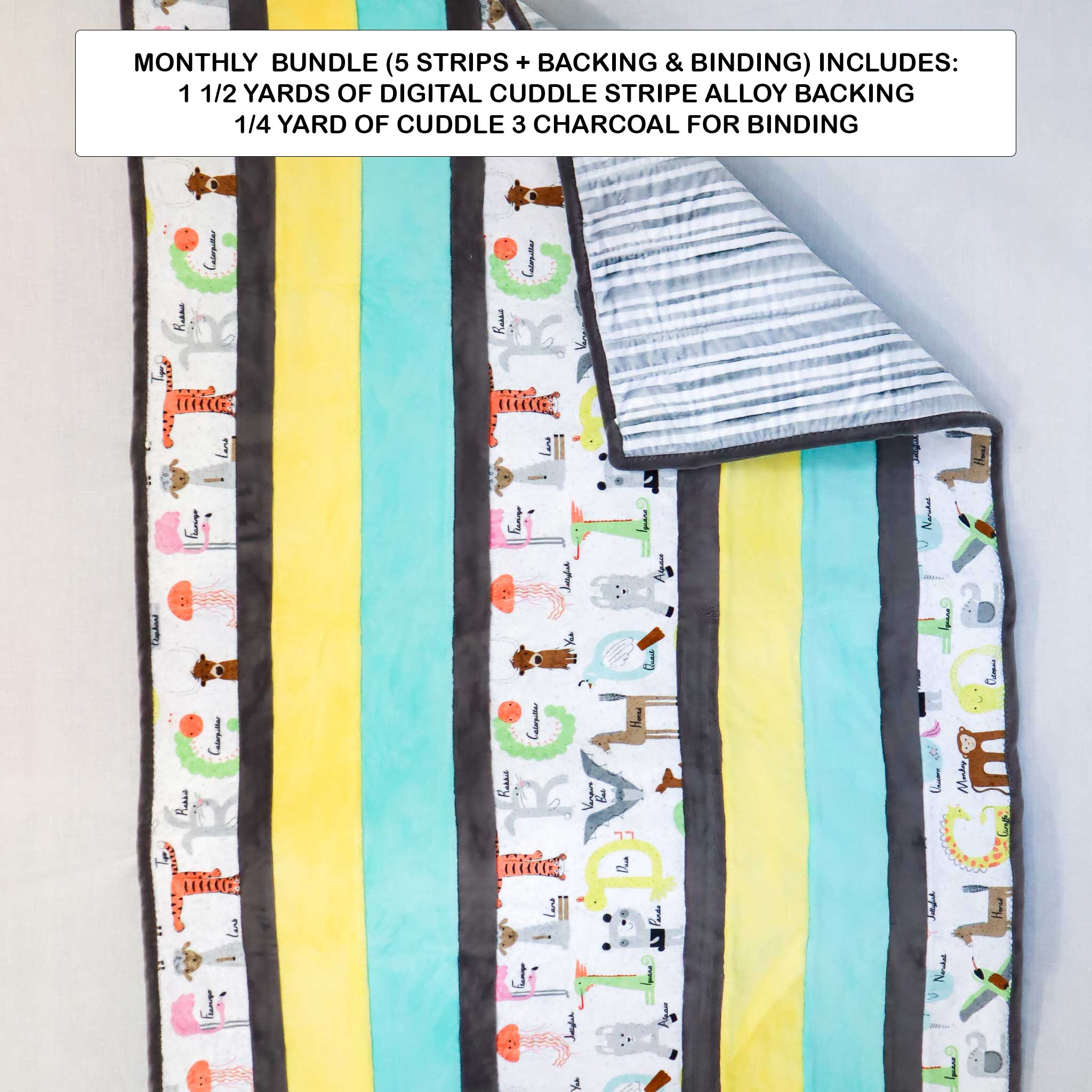 Monthly Bundle 5 Pack of 10" x 60" Cuddle Strips (August) - Shannon Fabrics - On Pins & Needles Quilting Co.