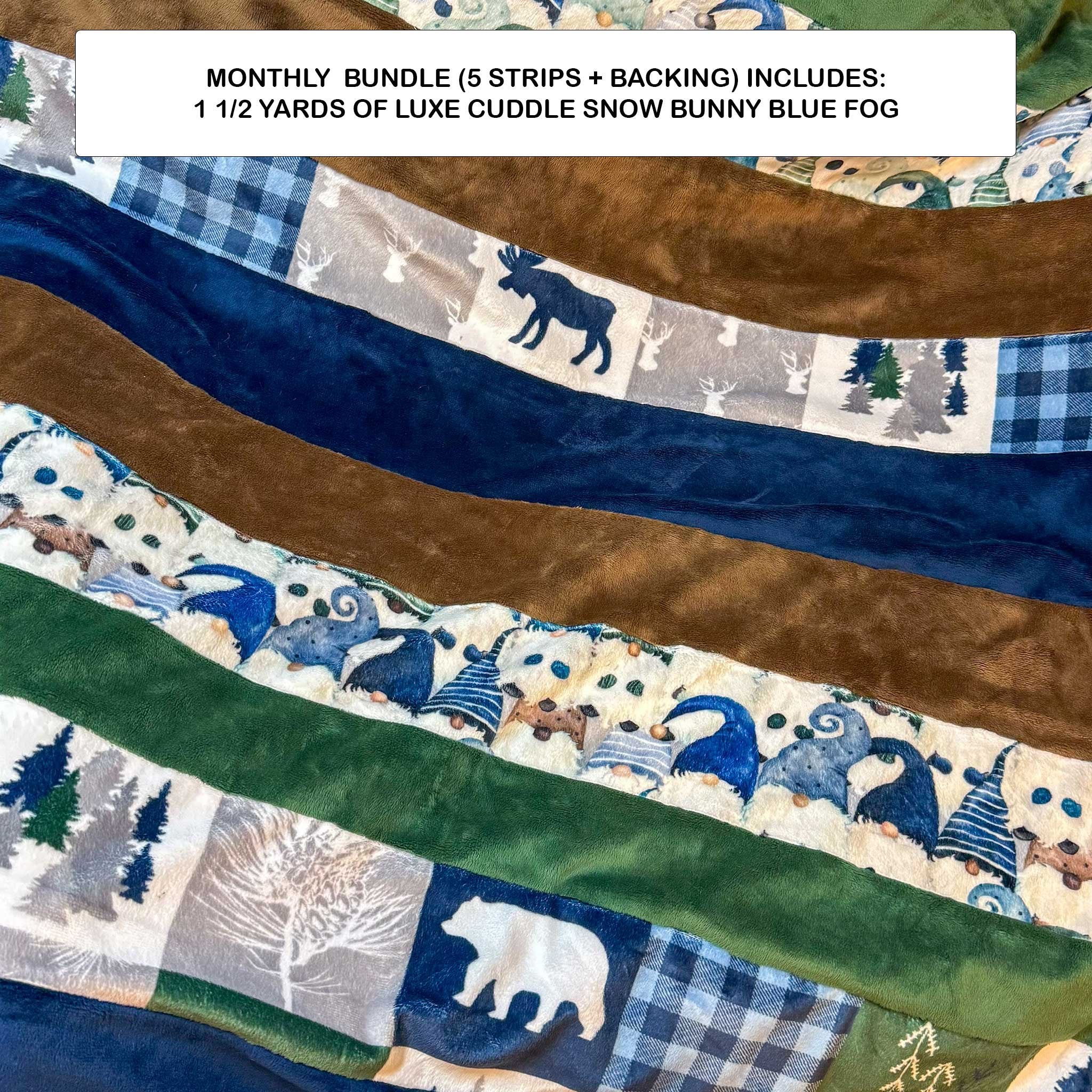 Monthly Bundle 5 Pack of 10" x 60" Cuddle Strips (December) - Shannon Fabrics - On Pins & Needles Quilting Co.
