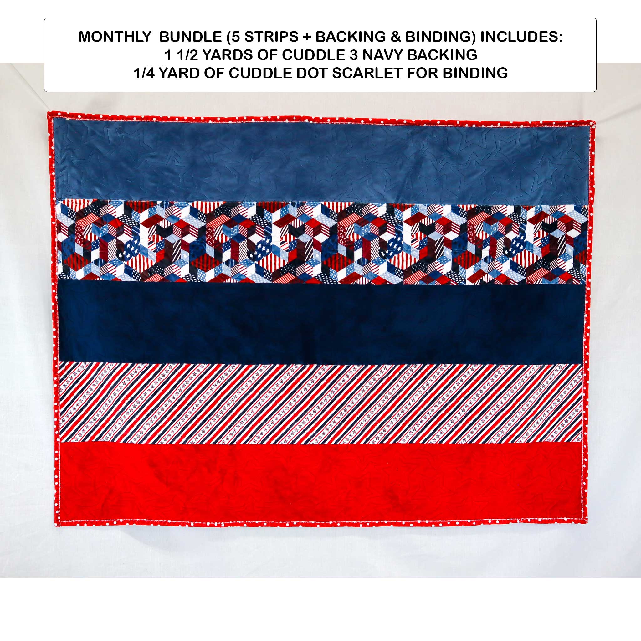 Monthly Bundle 5 Pack of 10" x 60" Cuddle Strips (July) - Shannon Fabrics - On Pins & Needles Quilting Co.