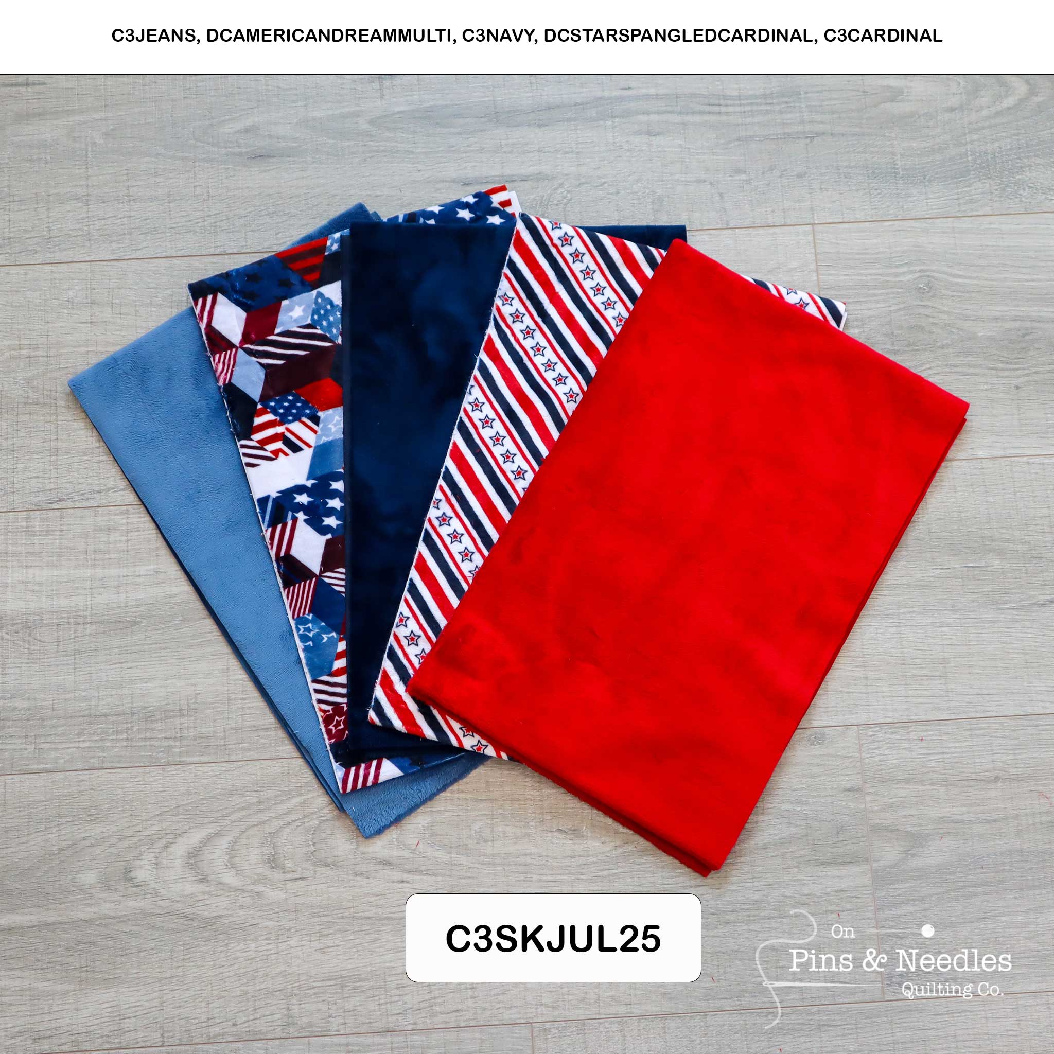 Monthly Bundle 5 Pack of 10" x 60" Cuddle Strips (July) - Shannon Fabrics - On Pins & Needles Quilting Co.