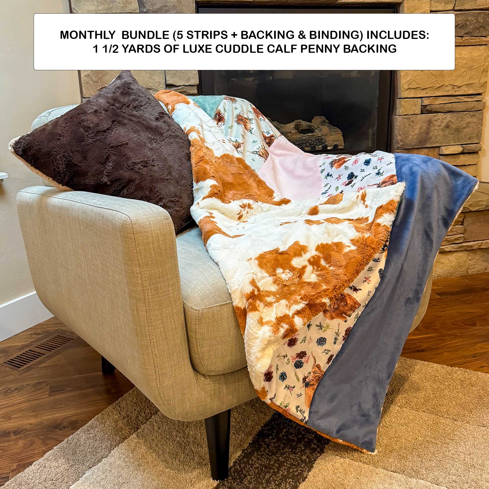 Monthly Bundle 5 Pack of 10" x 60" Cuddle Strips (September) - Shannon Fabrics - On Pins & Needles Quilting Co.