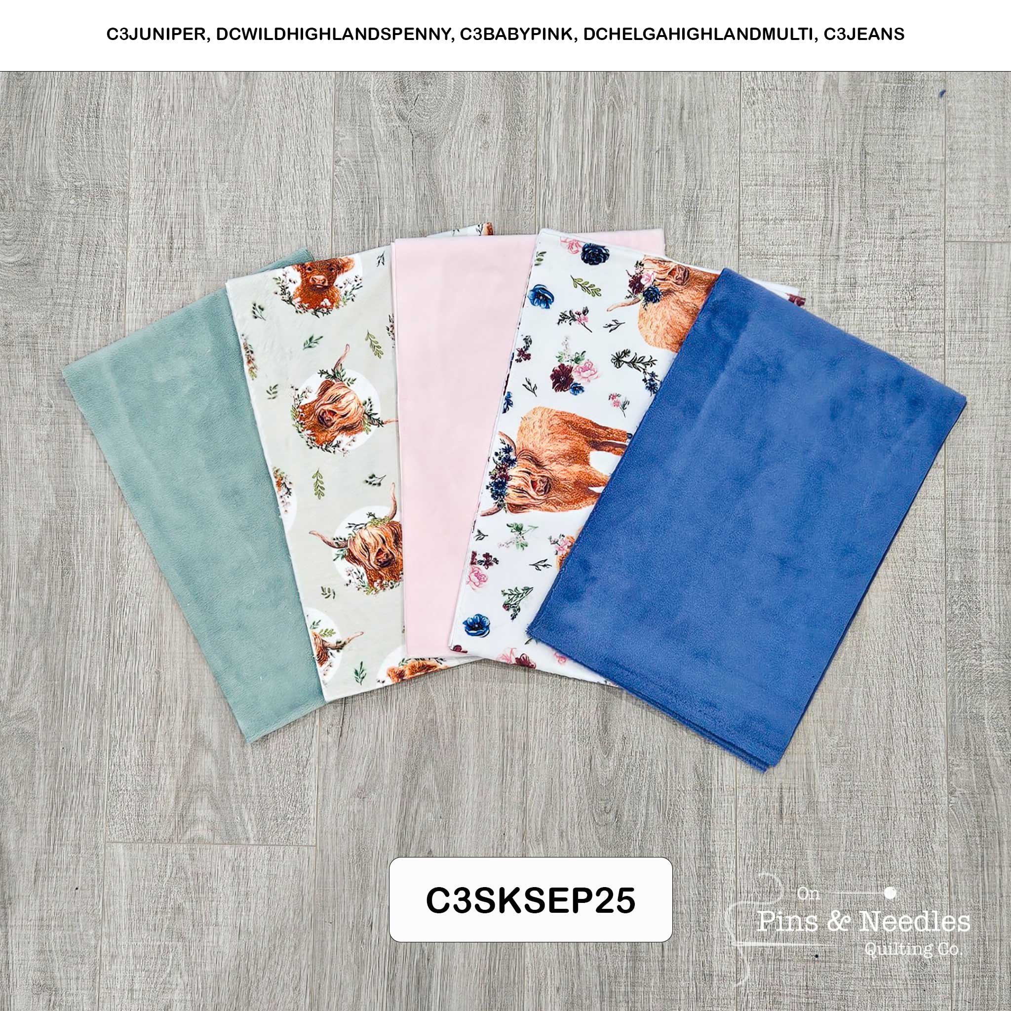 Monthly Bundle 5 Pack of 10" x 60" Cuddle Strips (September) - Shannon Fabrics - On Pins & Needles Quilting Co.