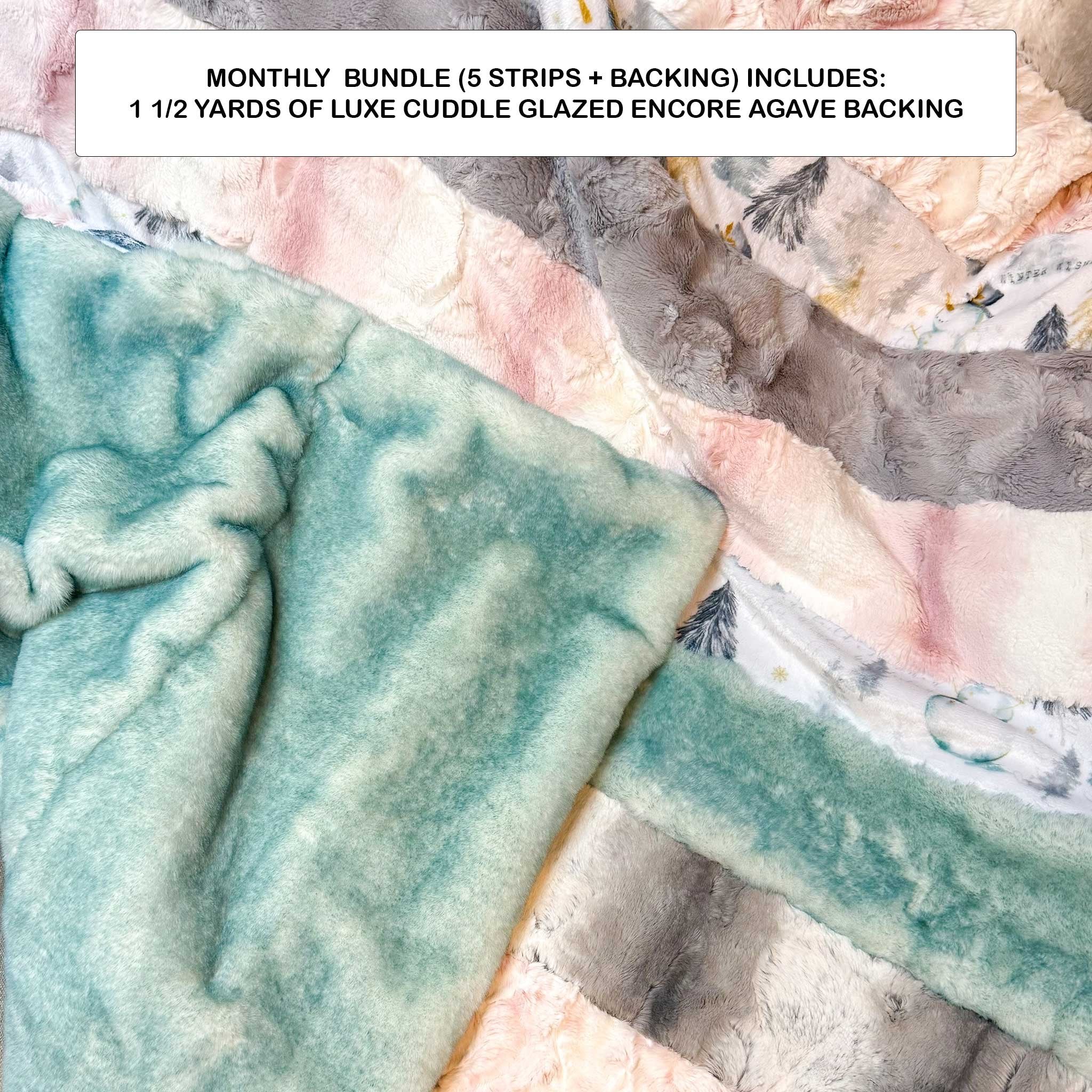 Monthly Bundle 5 Pack of 10" x 60" Luxe Cuddle Strips (December) - Shannon Fabrics - On Pins & Needles Quilting Co.