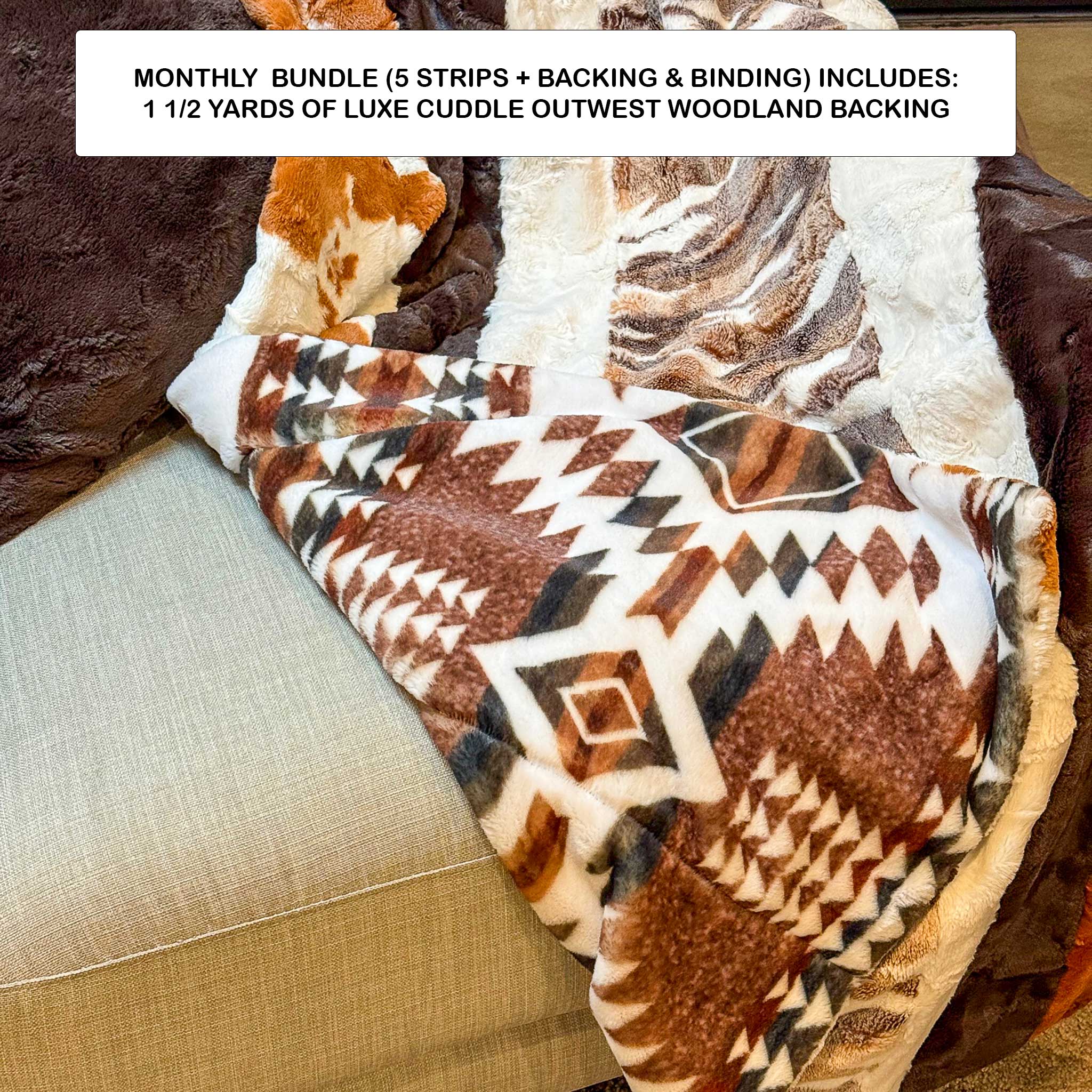 Monthly Bundle 5 Pack of 10" x 60" Luxe Cuddle Strips (September) - Shannon Fabrics - On Pins & Needles Quilting Co.