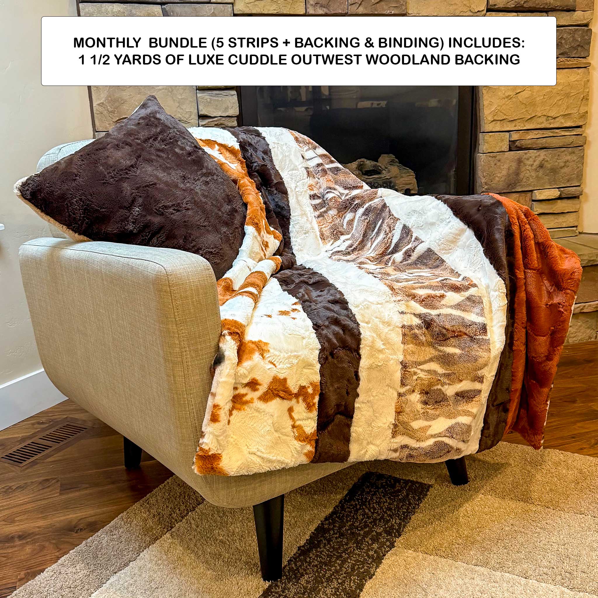 Monthly Bundle 5 Pack of 10" x 60" Luxe Cuddle Strips (September) - Shannon Fabrics - On Pins & Needles Quilting Co.