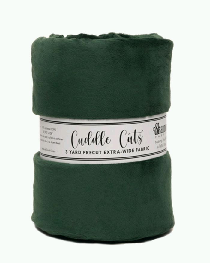 Shannon Fabrics 3 Yard Cuddle Cut Extra - Wide Evergreen Minky Fabric (110"x108") - On Pins & Needles Quilting Co.