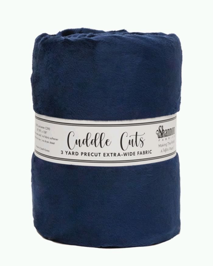 Shannon Fabrics 3 Yard Cuddle Cut Extra - Wide Navy Minky Fabric (110"x108") - On Pins & Needles Quilting Co.