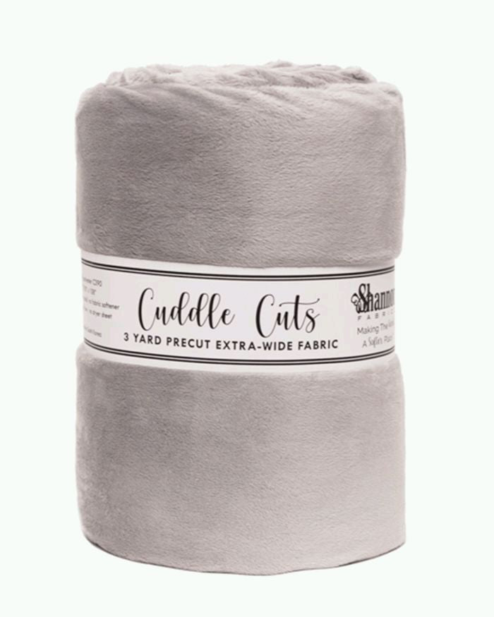 Shannon Fabrics 3 Yard Cuddle Cut Extra - Wide Silver Minky Fabric (110"x108") - On Pins & Needles Quilting Co.