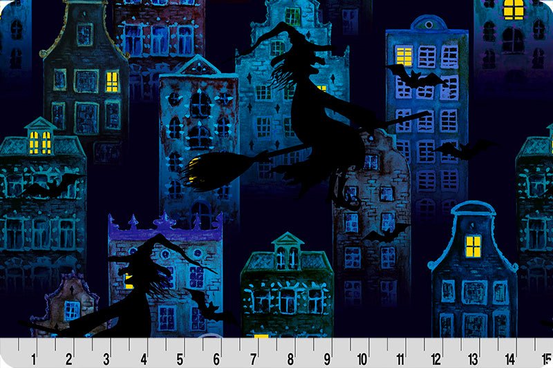Shannon Fabrics Batty Witch Digital Cuddle Multi Minky Fabric - On Pins & Needles Quilting Co.