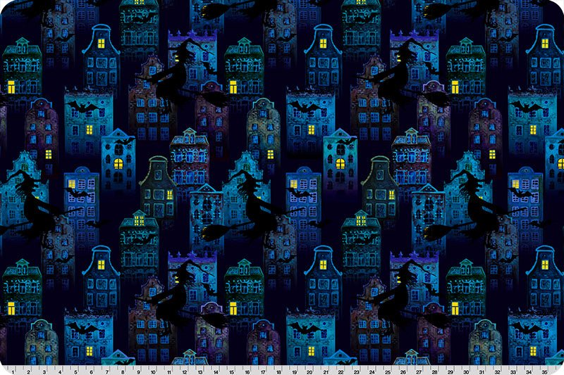 Shannon Fabrics Batty Witch Digital Cuddle Multi Minky Fabric - On Pins & Needles Quilting Co.