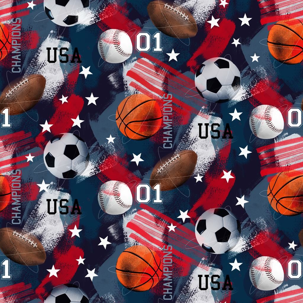 Shannon Fabrics Champions Digital Cuddle Multi Minky Fabric - On Pins & Needles Quilting Co.