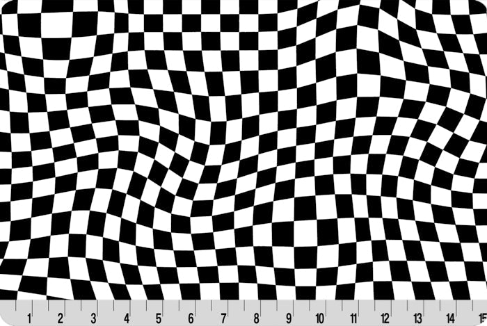 Shannon Fabrics Checkmate Digital Cuddle Black Minky Fabric - On Pins & Needles Quilting Co.