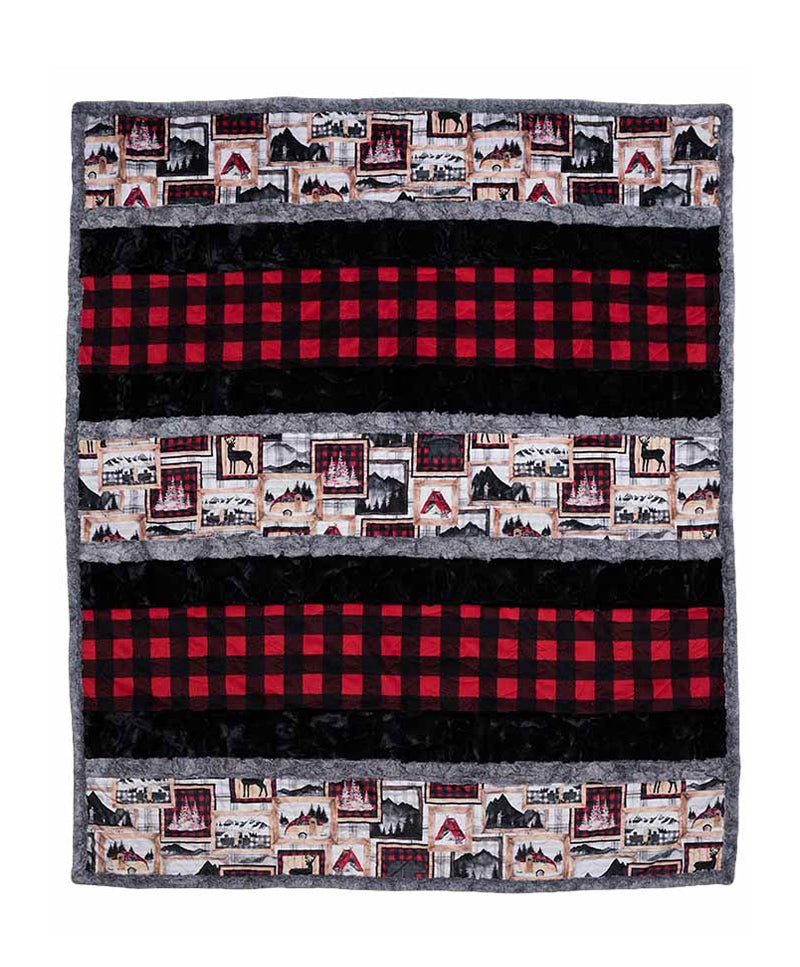 Shannon Fabrics Crazy 8 Lumber-Jacked Cuddle Minky Blanket Kit 58"x68"