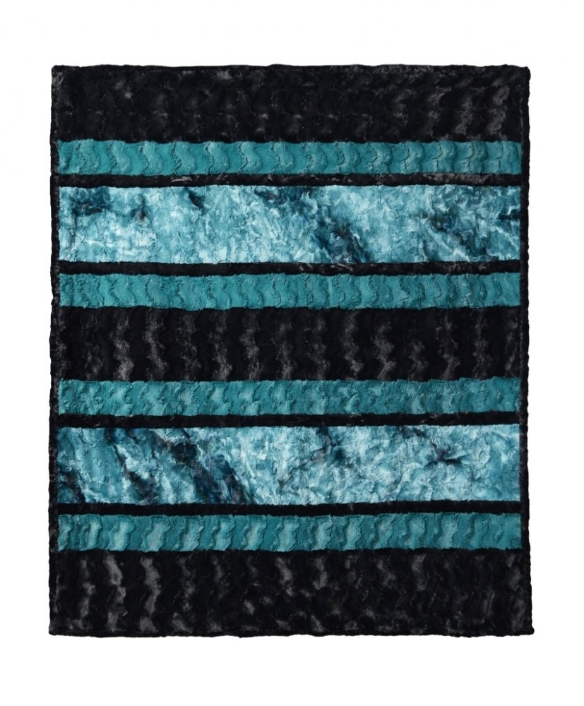 Shannon Fabrics Crazy 8 Teal You Come Back Cuddle Minky Blanket Kit 58"x68" - On Pins & Needles Quilting Co.