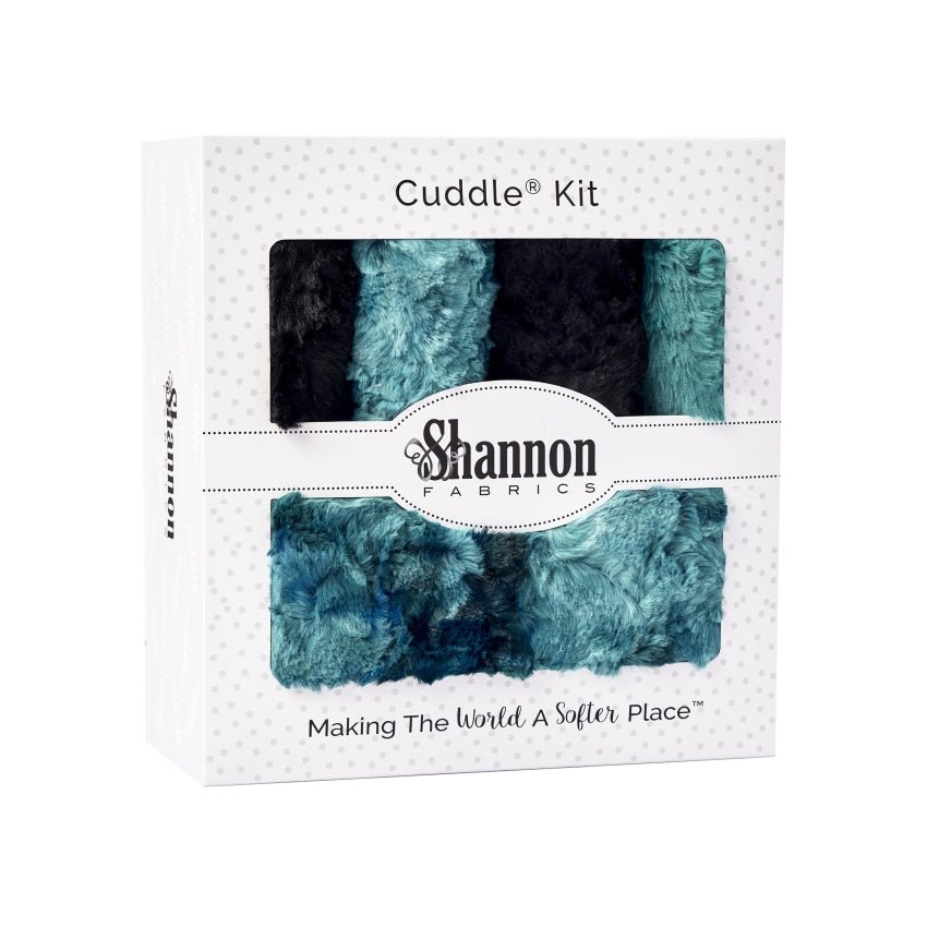 Shannon Fabrics Crazy 8 Teal You Come Back Cuddle Minky Blanket Kit 58"x68" - On Pins & Needles Quilting Co.