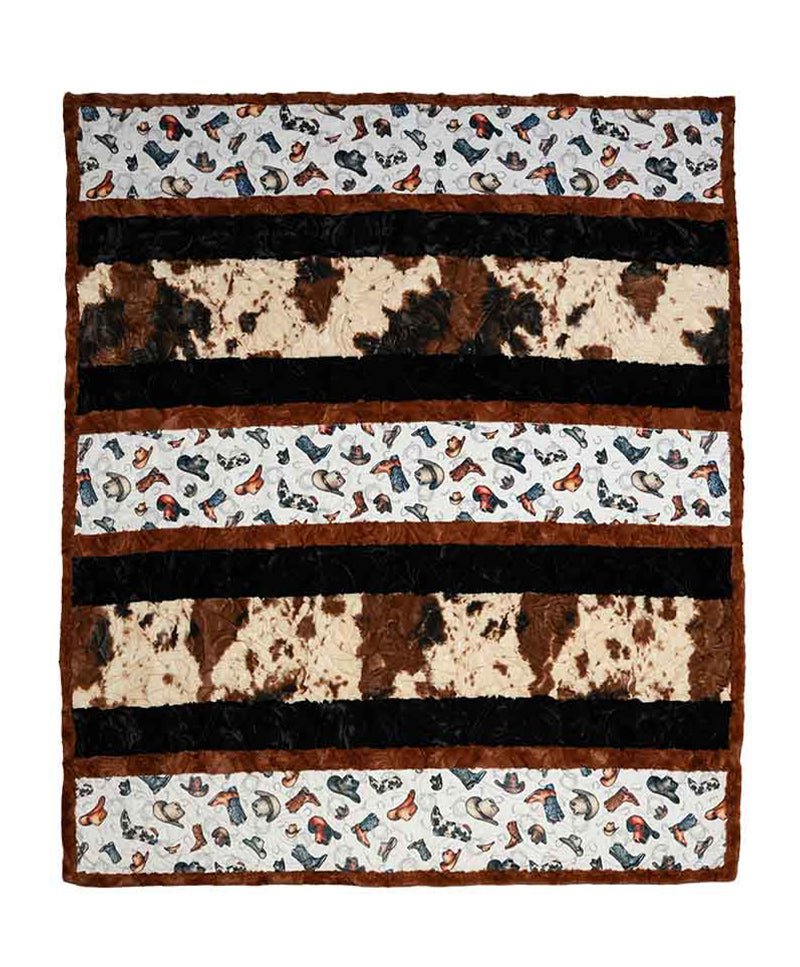 Shannon Fabrics Crazy 8 Yippee Ki-Yay Cuddle Minky Blanket Kit 58"x68"