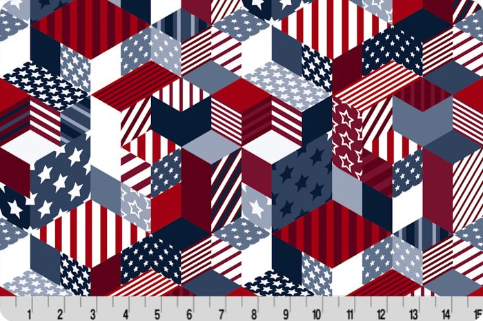 Shannon Fabrics Digital Cuddle American Dream Multi Minky Fabric - On Pins & Needles Quilting Co.
