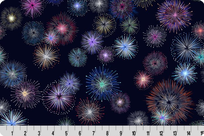 Shannon Fabrics Digital Cuddle Light Up the Sky Ink Minky Fabric - On Pins & Needles Quilting Co.