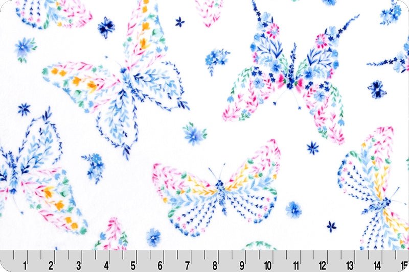 Shannon Fabrics Digital Cuddle Mariposa Snow Minky Fabric - On Pins & Needles Quilting Co.