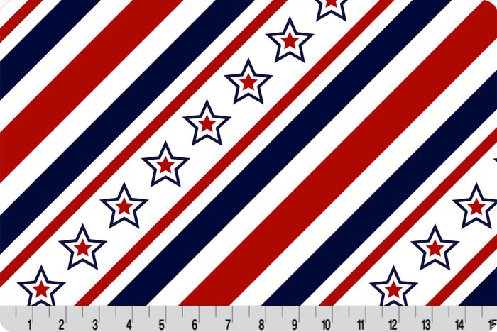 Shannon Fabrics Digital Cuddle Star Spangled Cardinal Minky Fabric - On Pins & Needles Quilting Co.