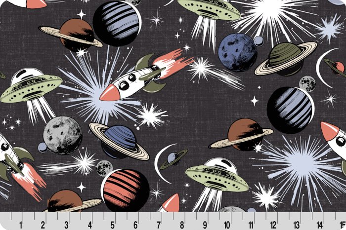 Shannon Fabrics Galactic Blast Digital Cuddle Multi Minky Fabric - On Pins & Needles Quilting Co.