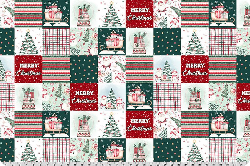 Shannon Fabrics Jolly Stitches Digital Cuddle Multi Minky Fabric - On Pins & Needles Quilting Co.