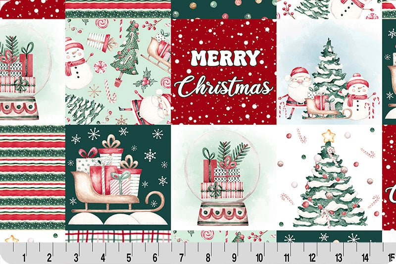 Shannon Fabrics Jolly Stitches Digital Cuddle Multi Minky Fabric - On Pins & Needles Quilting Co.
