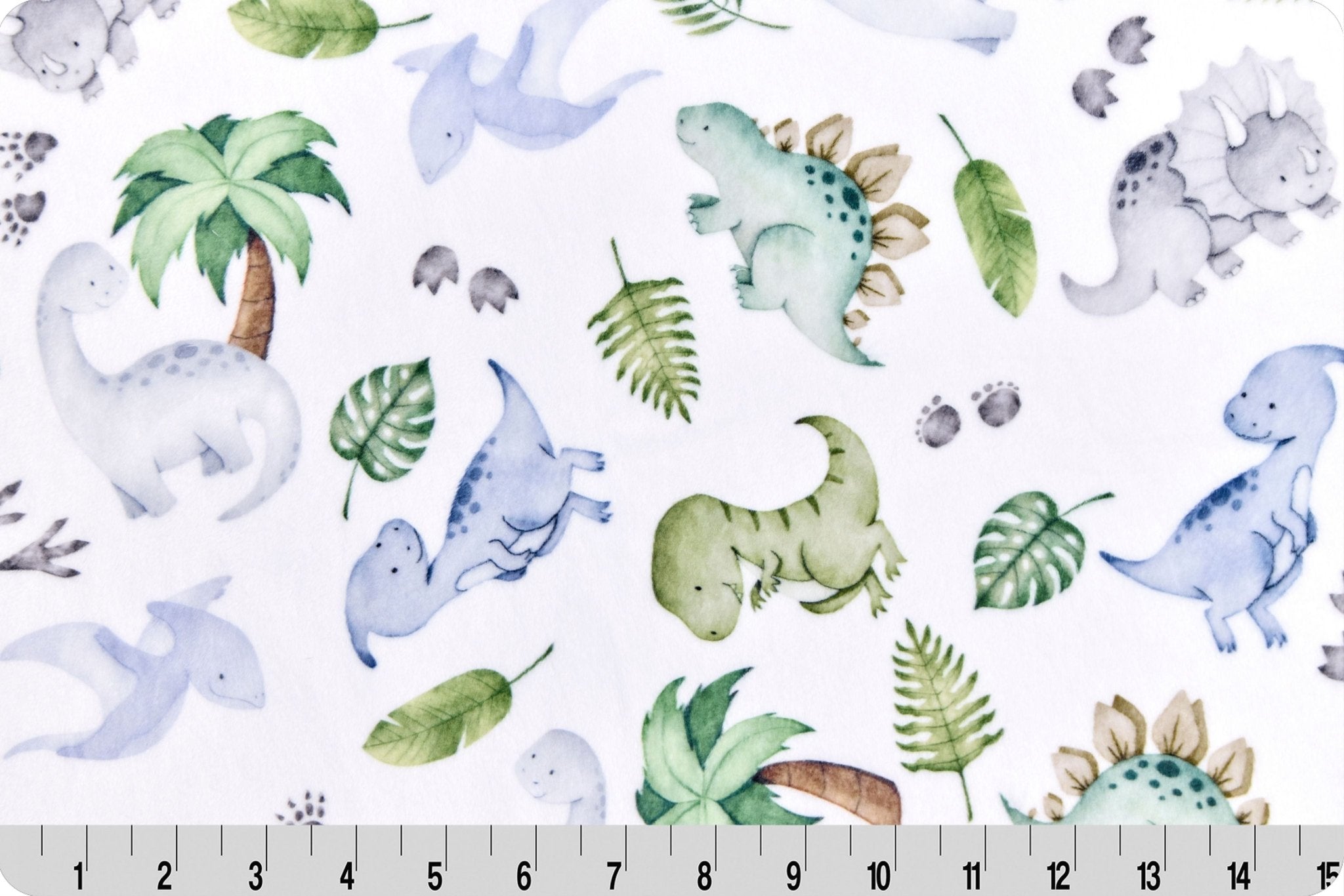 Shannon Fabrics Lil Dinos Digital Cuddle Ivy Minky Fabric - On Pins & Needles Quilting Co.