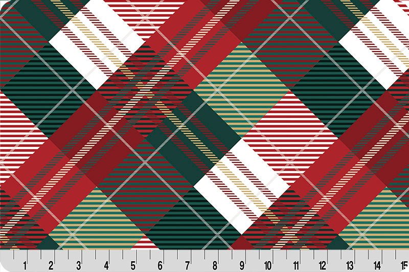 Shannon Fabrics Plaid Tidings Digital Cuddle Multi Minky Fabric - On Pins & Needles Quilting Co.