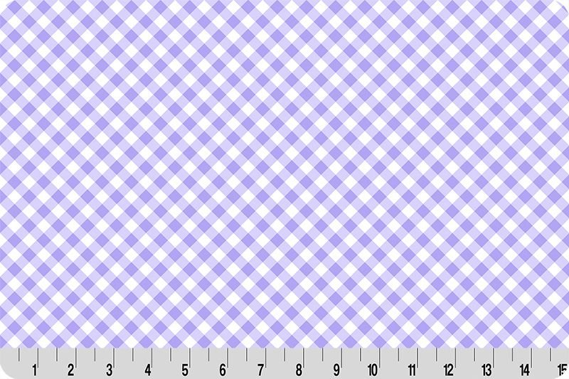 Shannon Fabrics Quilting Cuddle Barely Basics Gingham Bellflower 1.5mm 44" Wide Minky Fabric - On Pins & Needles Quilting Co.