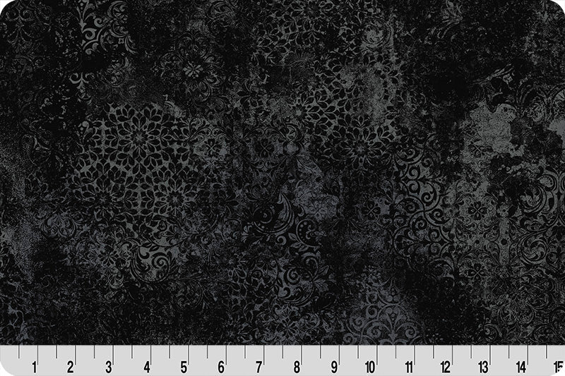 Shannon Fabrics Quilting Cuddle Barely Basics Stone Wash Black 1.5mm 44" Wide Minky Fabric