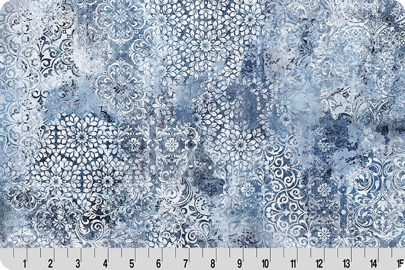 Shannon Fabrics Quilting Cuddle Barely Basics Stone Wash Denim 1.5mm 44" Wide Minky Fabric