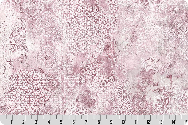 Shannon Fabrics Quilting Cuddle Barely Basics Stone Wash Rose 1.5mm 44" Wide Minky Fabric
