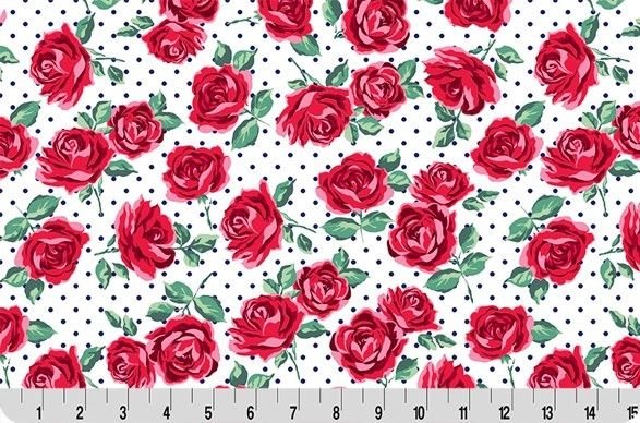 Shannon Fabrics Quilting Cuddle Cottage Rose Lane Briar Snow 1.5mm 44" Wide Minky Fabric - On Pins & Needles Quilting Co.
