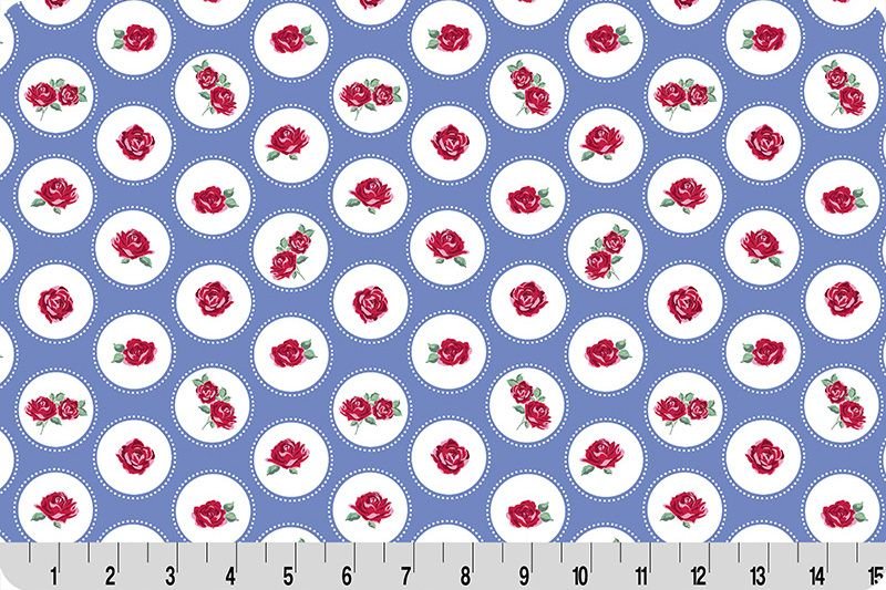 Shannon Fabrics Quilting Cuddle Cottage Rose Lane Brighton Blue Bonnet 1.5mm 44" Wide Minky Fabric - On Pins & Needles Quilting Co.