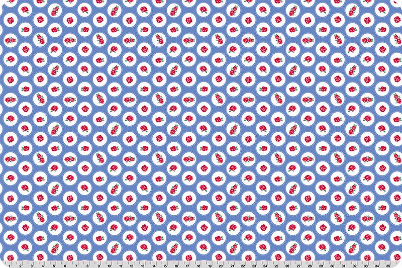 Shannon Fabrics Quilting Cuddle Cottage Rose Lane Brighton Blue Bonnet 1.5mm 44" Wide Minky Fabric - On Pins & Needles Quilting Co.
