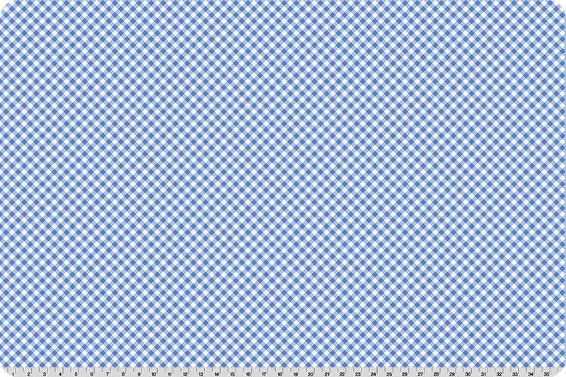 Shannon Fabrics Quilting Cuddle Cottage Rose Lane Gingham Blue Bonnet 1.5mm 44" Wide Minky Fabric - On Pins & Needles Quilting Co.