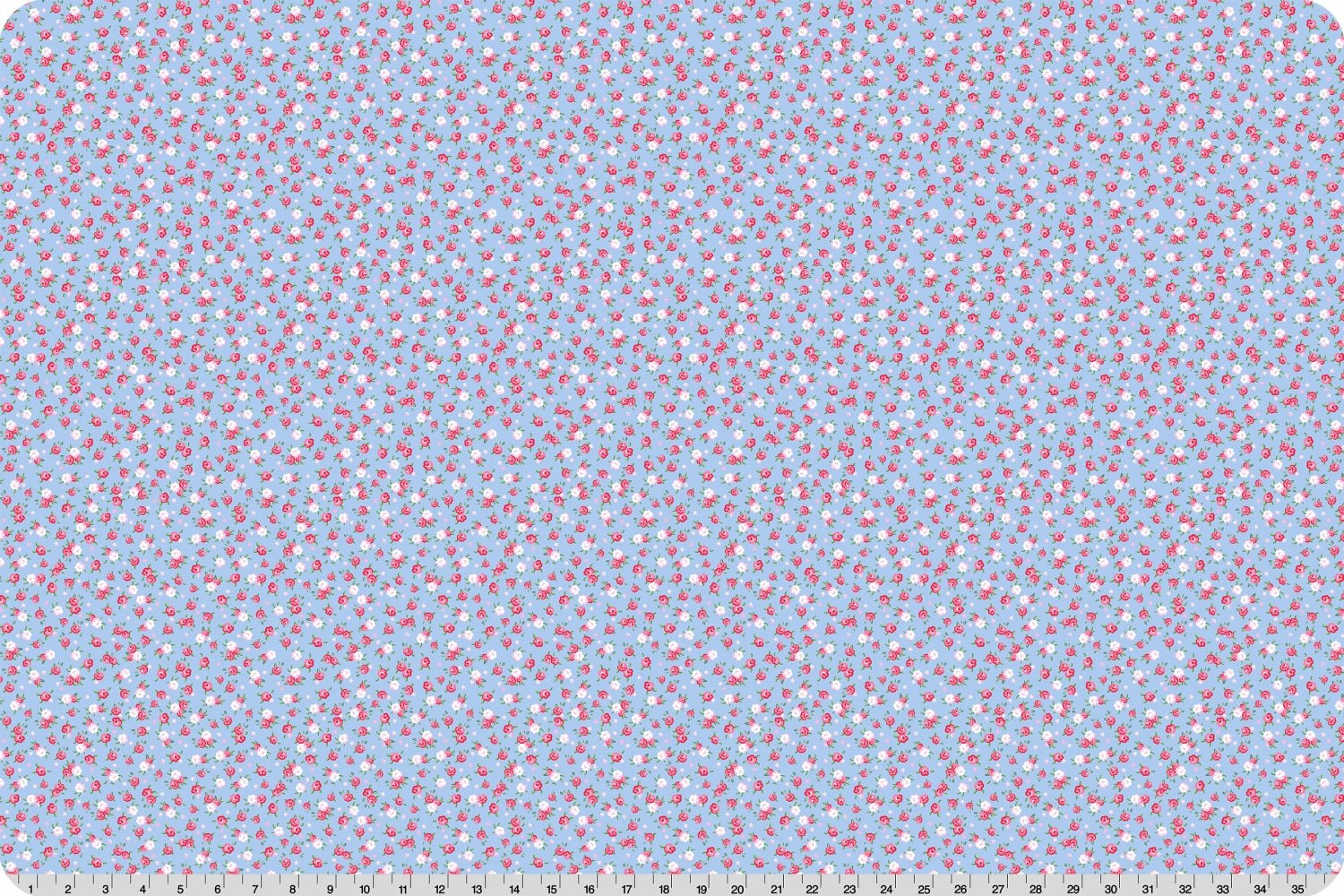 Shannon Fabrics Quilting Cuddle Cottage Rose Lane Kensington Blue Bonnet 1.5mm 44" Wide Minky Fabric - On Pins & Needles Quilting Co.