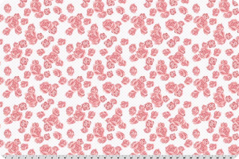 Shannon Fabrics Quilting Cuddle Cottage Rose Lane Mayfair Seashell 1.5mm 44" Wide Minky Fabric - On Pins & Needles Quilting Co.