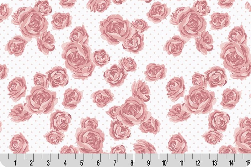 Shannon Fabrics Quilting Cuddle Cottage Rose Lane Mayfair Seashell 1.5mm 44" Wide Minky Fabric - On Pins & Needles Quilting Co.