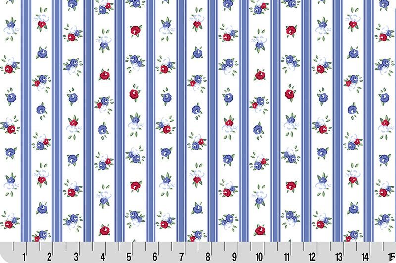 Shannon Fabrics Quilting Cuddle Cottage Rose Lane Nottinghill Blue Bonnet 1.5mm 44" Wide Minky Fabric - On Pins & Needles Quilting Co.