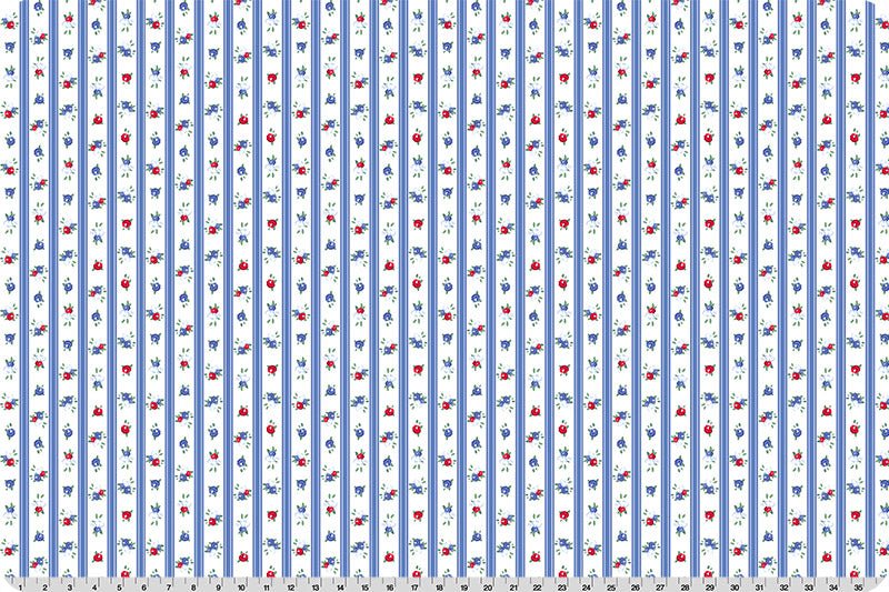 Shannon Fabrics Quilting Cuddle Cottage Rose Lane Nottinghill Blue Bonnet 1.5mm 44" Wide Minky Fabric - On Pins & Needles Quilting Co.