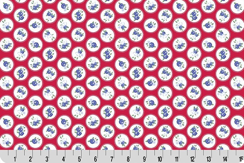 Shannon Fabrics Quilting Cuddle Cottage Rose Lane Windsor Candy Apple 1.5mm 44" Wide Minky Fabric - On Pins & Needles Quilting Co.